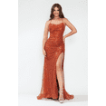 thumbnail image 1 of Women's Lenovia Sequin Fitted Bodycon Gown with High Slit and Lace-Up Back Sleeveless Formal Prom 2026 Dress 8216 Sienna L, 1 of 1