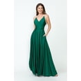thumbnail image 1 of Women's Lenovia evening elegant Dress V-Neck Thigh Slit A-Line Formal Gown 5275 Hunter Green M, 1 of 1