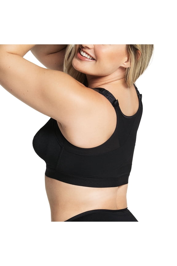 Women's Leonisa 011473 Posture Corrector Back Support Wireless Bra (Black 40DD)