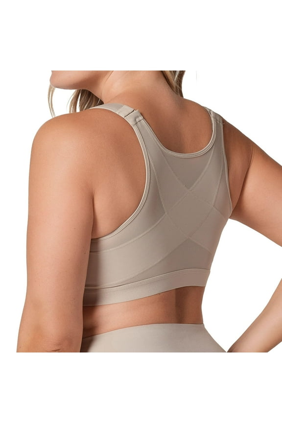 Women's Leonisa 011473 Posture Corrector Back Support Wireless Bra (Nude 34B)