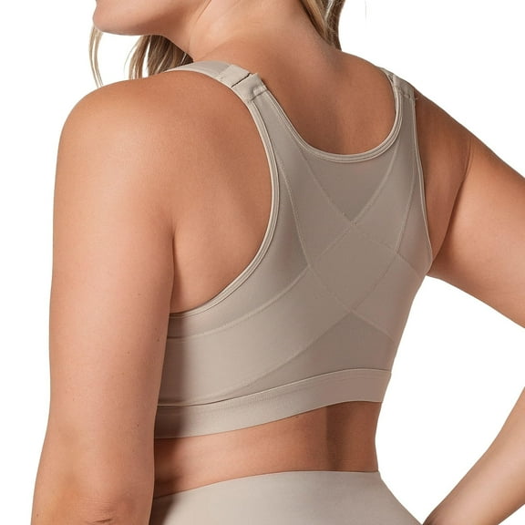 Women's Leonisa 011473 Posture Corrector Back Support Wireless Bra (Nude 42B)