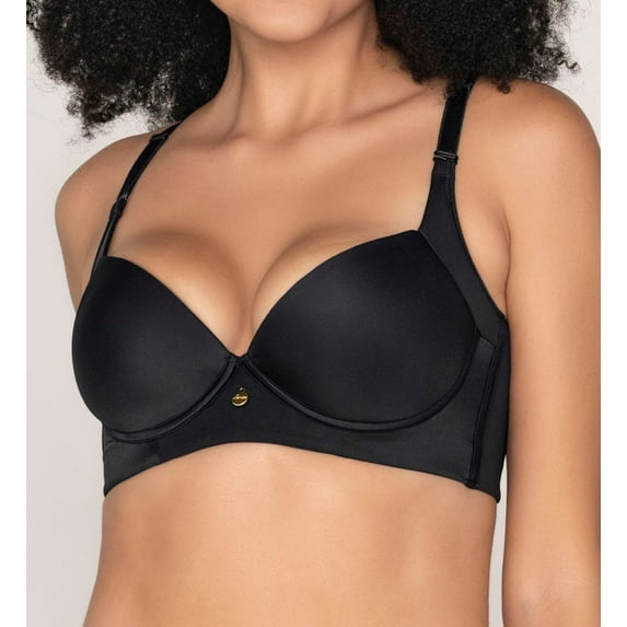 Women's Leonisa 011970 High Profile Back Smoothing Full Coverage Bra (Black 34D)