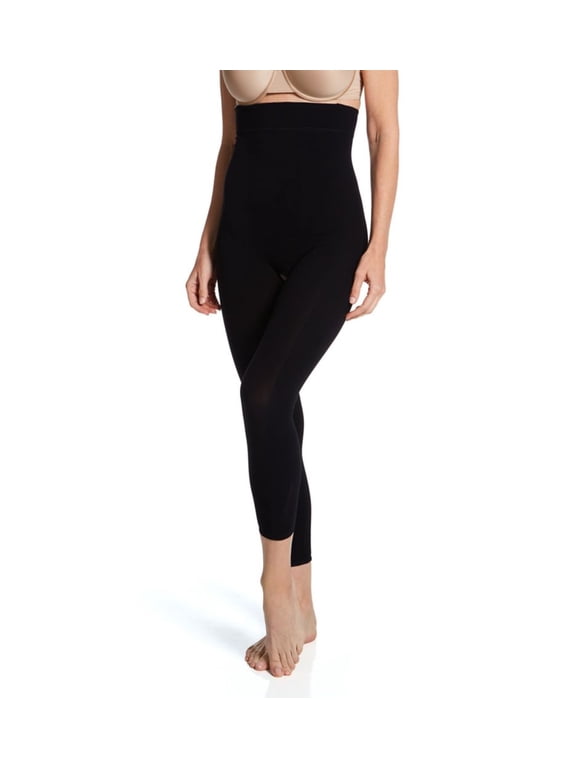 Women's Leonisa 012727 Invisible Body Shaper with Leg Compression (Black L/XL)