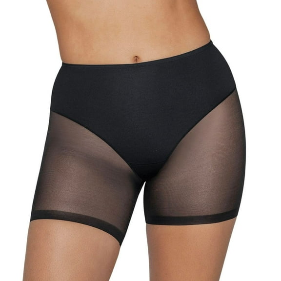 Women's Leonisa 012769 Truly Undetectable Sheer Compression Short (Black L)