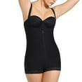 thumbnail image 1 of Women's Leonisa 018678N PowerSlim Open Bust Boyshort Body Shaper (Black XL), 1 of 8