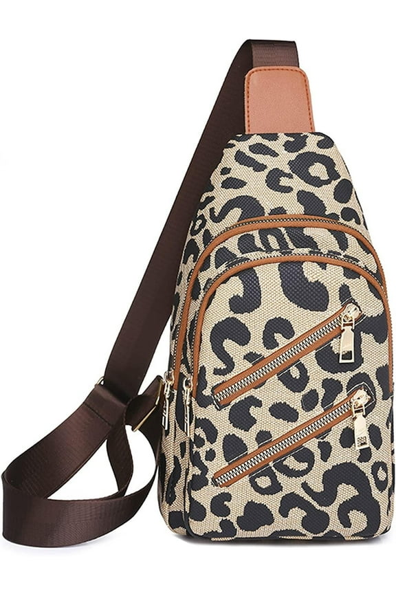 Women's Leopard Chest Bag Chest Backpack Bag Sling Crossbody Bag Satchel Backpack Purse