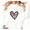 thumbnail image 1 of Women's Leopard Heart Sweatshirt Top Casual Comfortable Round-neck long-sleeved white S-3XL, 1 of 5