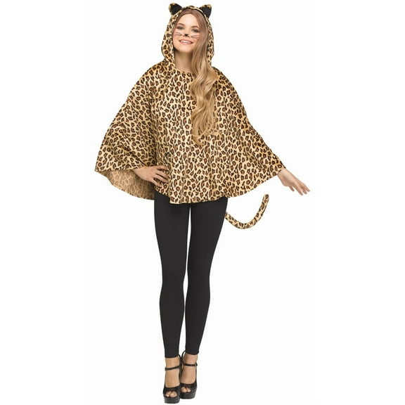Women's Leopard Hooded Poncho