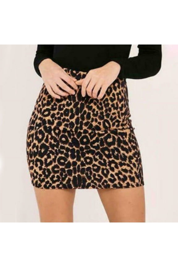 Women's Leopard Mini Skirt Fashion For Simplicity Bottom Slim Tight Skirt