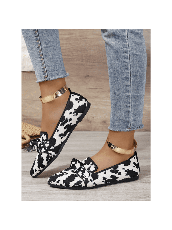 Women’s Leopard Pattern Pointed Toe Loafers, Slip-On Casual Flats for Work, Everyday & Holiday Travel, Lightweight Comfort, Durable Low‑Profile
