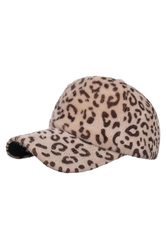Women's Leopard Print Baseball Cap Spring Fashion Versatile Trucker Hat Adjustable Design Beige One Size