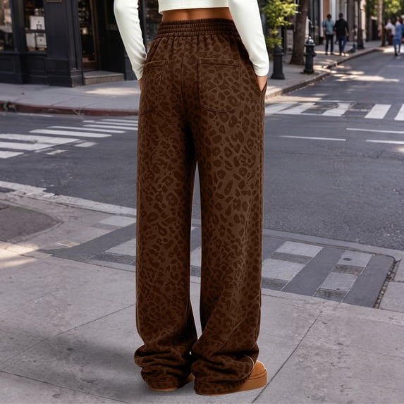 Women's Leopard Print Casual Pants Long Pants - Walmart.com