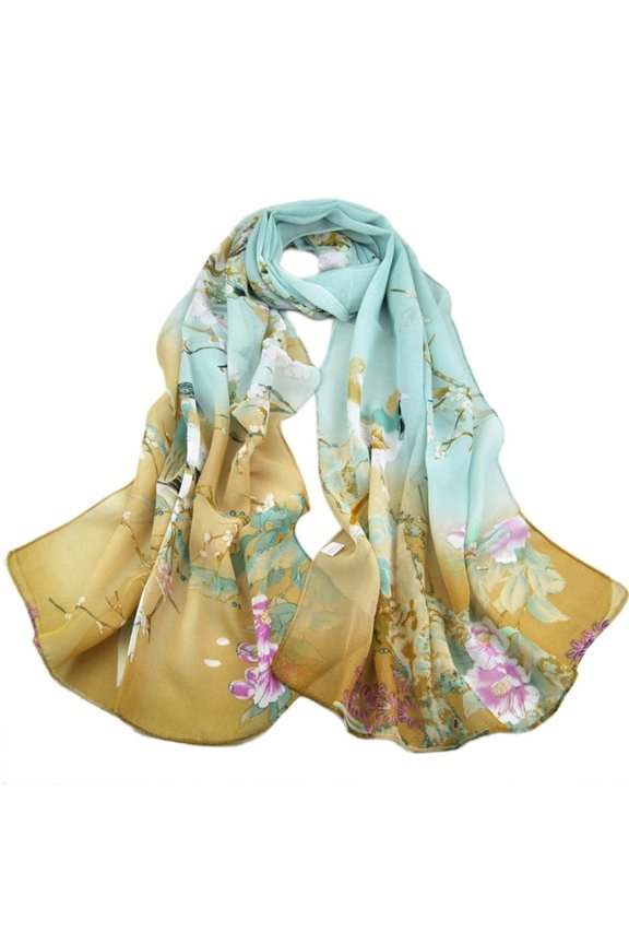 Women's Leopard Print Chiffon Long Scarf Wrap Shawl, 59"x20", Lightweight & Fashionable, Perfect Gift for Her