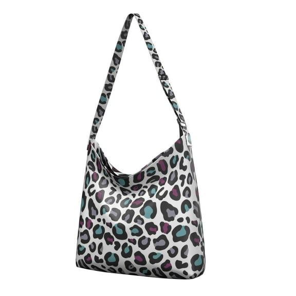 Women's Leopard Print Crossbody Bag Lightweight Adjustable Shoulder Purse Spacious Multi-Pocket Casual Tote