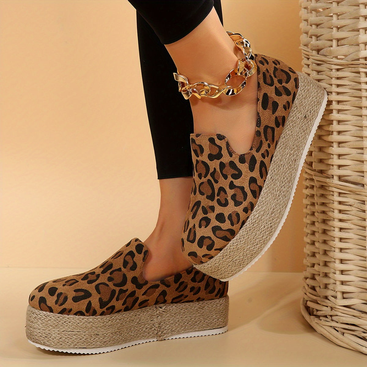 Leopard print espadrille sneakers outlet