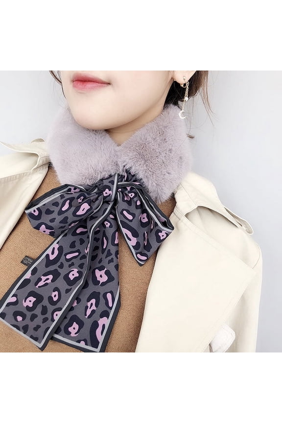 Women's Leopard Print Fashion Scarf  Winter Autumn Skinny Silk Scarf, Neckerchief & Wrap, Soft Cotton & Plush, 135-175cm