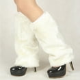 thumbnail image 1 of Women's Leopard Print Fuzzy Leg Warmers Punk Long Boot Cuffs Socks, 1 of 3