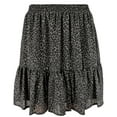 thumbnail image 1 of Women's Leopard Print Georgette Ruffled Mini Skirt MGry Medium, 1 of 3