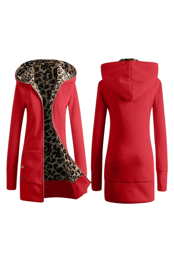 Women's Leopard Print Hoodie | Lined Casual Fashion Jacket Full Length Denim Jacket Women Big Tourist Jacket Jacket Pockets inside Womens Sweater Jacket Senior Jacket Soft Jacket Women s Jacket Womens