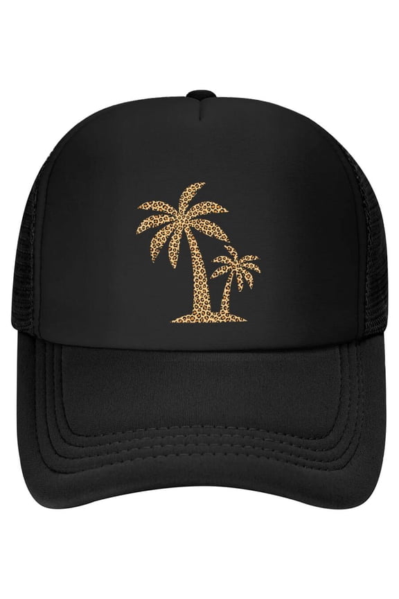 Women's Leopard Print Palm Tree Summer Vacation Tropical Baseball Cap