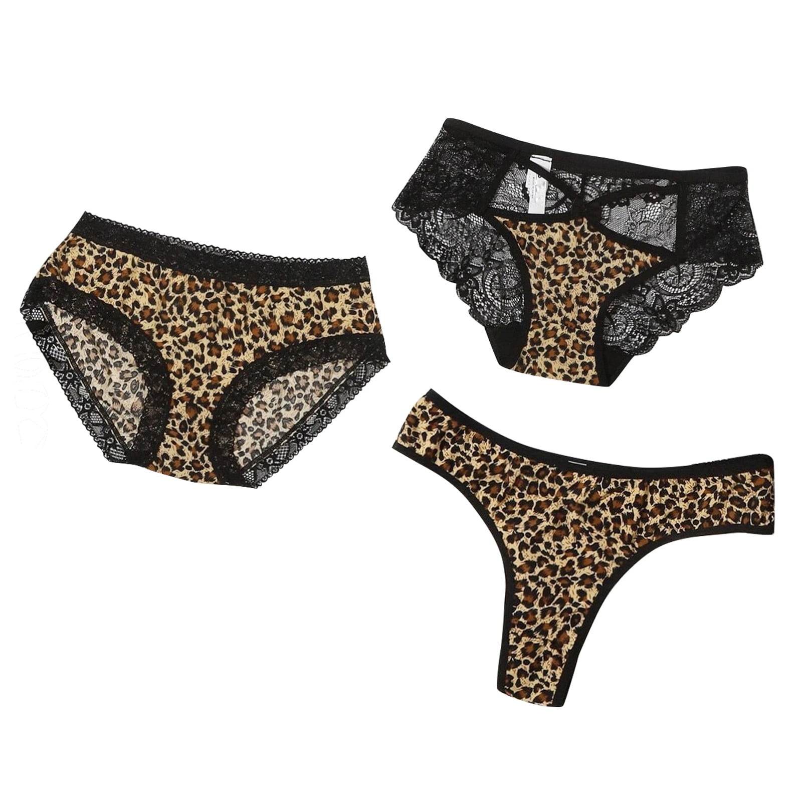 Women's Leopard Print Panties of 6 Pack/3 Pack Sexy Lace Cutout Panty ...