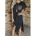 thumbnail image 1 of Women's Leopard Print Pocket Panel Split Loose Casual Short-Sleeve Dress, 1 of 1