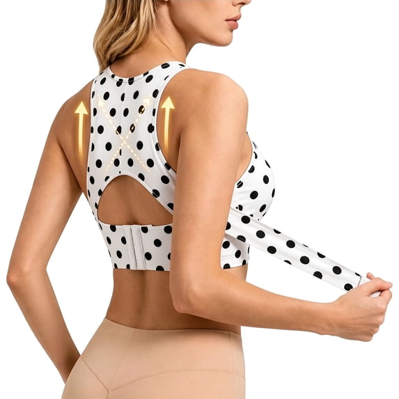 Women's Leopard Print Posture Support Bra Front Closure Cross Back Wireless Full Coverage Seamless Bralette Push Up Comfort Lift