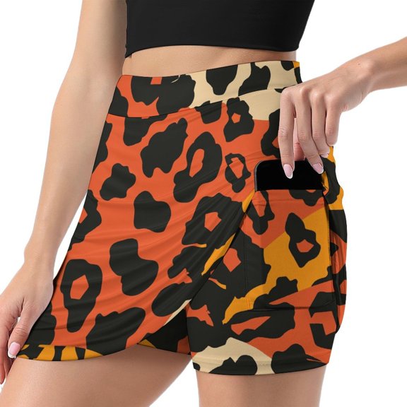 Women's Leopard Print Print High Waist A-Line Mini Skirts Colorful Pleated Short Skirt Trendy E-Girls Streetwear
