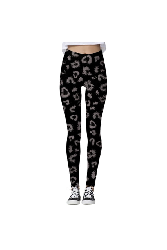 Women's Leopard Print Tight Leggings Casual Pants Soft Stretchy High Waist Yoga Activewear XL