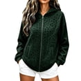 thumbnail image 1 of Women's Leopard Print Zip Up Long Sleeve Hoodie Oversized Casual Pullover With Pockets, Versatile Hooded Sweatshirt For Everyday Wear, 1 of 5