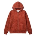 thumbnail image 1 of Women's Leopard Print Zip Up Long Sleeve Hoodie Oversized Casual Pullover With Pockets, Versatile Hooded Sweatshirt For Everyday Wear, 1 of 5