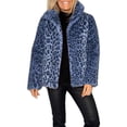 thumbnail image 1 of Women's Leopard Print coat, Casual Fashion Lapel Mid Length Jacket, Winter Warm coat, 1 of 9