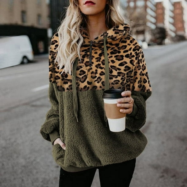 Oversized leopard sweatshirt sale