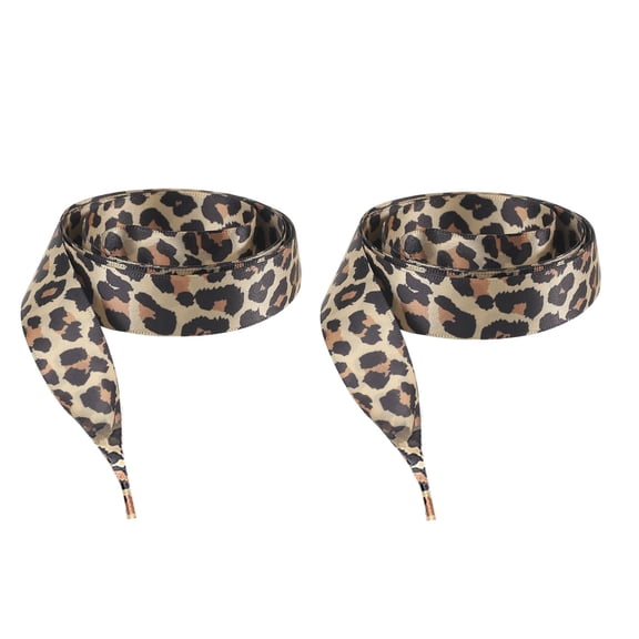 Women's Leopards Print Shoe Laces Soft Flat Design Polyester Cord For Casual Athletic Sneakers Shoes Strings Replacement