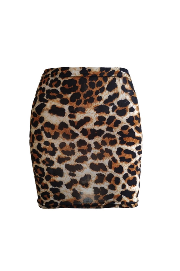 Women's Leopards Print Short Skirt Fashion High Waist Bodycon Minis Skirt Casual Pencil Skirt Summers Short Wrap Skirt