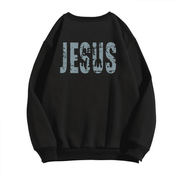 Women's "Let Them See You In Me Jesus" Graphic Sweatshirt Casual Breathable Round-neck long-sleeved Black S-3XL
