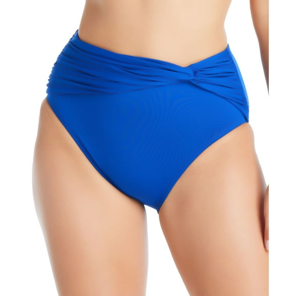 Women's Lets Get Twisted High-Waist Bikini Bottoms Cobalt 4