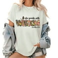 thumbnail image 1 of Women's Letter Graphic Tee T-Shirt Top She Speaks With Wisdom Print Short Sleeve Round Neck White S-5XL, 1 of 4