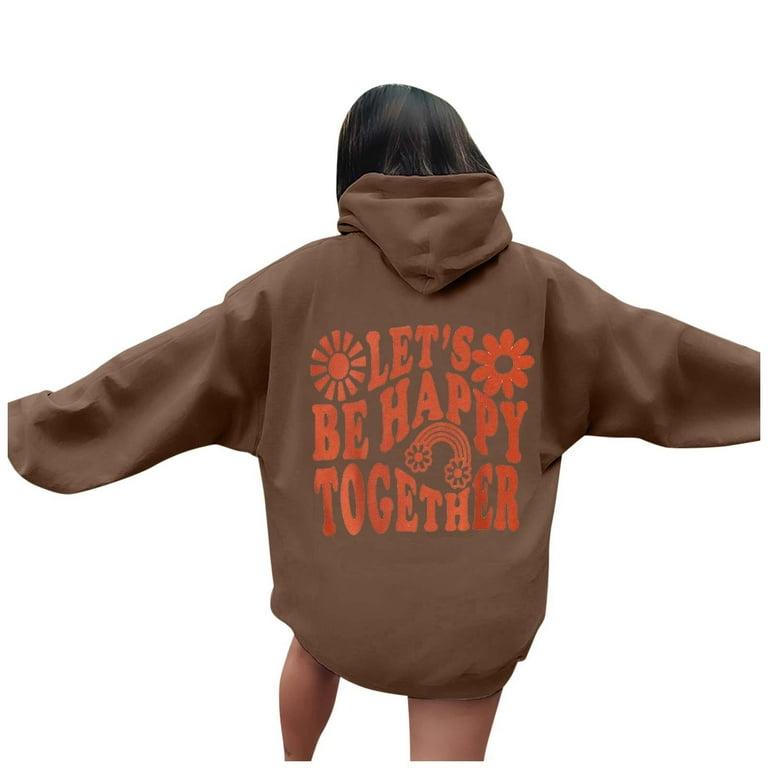 Women s Letter Print Hoodies Long Sleeved Hoodie With Pockets Custom Sweatshirt Walmart