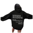 thumbnail image 1 of Women's Letter Print Long Sleeve Hooded Sweatshirt with Front Pockets for Casual Comfort, 1 of 8