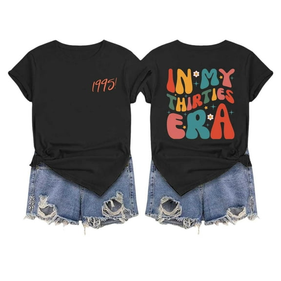 Women's Letter Print T-Shirt Casual Graphic Design, Polyester Material, Comfortable for Home, Vacation and More