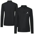 thumbnail image 1 of Women's Levelwear Black Atlanta Braves Upright Insignia 2.0 Quarter-Zip Tri-Blend Top, 1 of 3