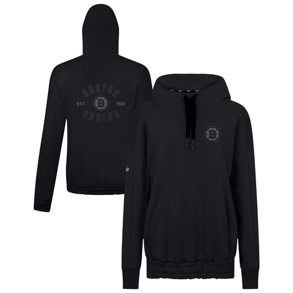 Women's Levelwear Black Boston Bruins Waterfall Nightfall Pullover Hoodie