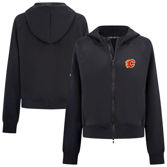 Women's Levelwear Black Calgary Flames Judd Raglan Full-Zip Hoodie