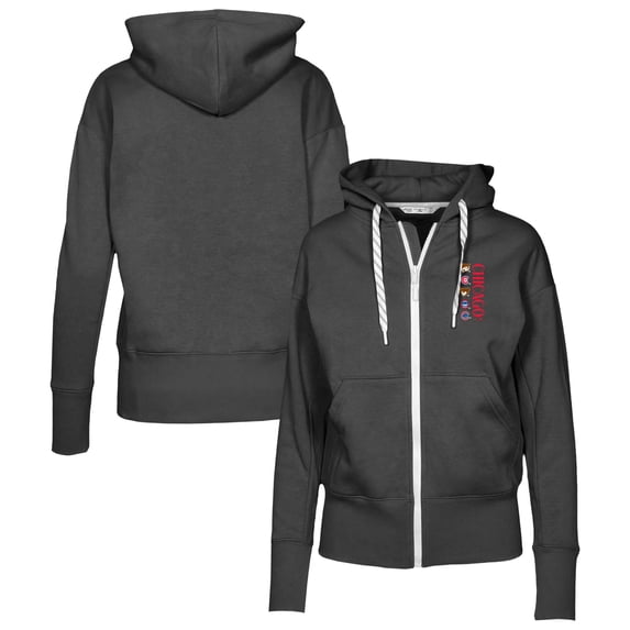 Women's Levelwear Black Chicago Cubs Cooperstown Collection Gardinia Full-Zip Hoodie