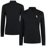 Womens Levelwear Black Chicago White Sox Power Insignia 2.0 Quarter-Zip Pullover Top