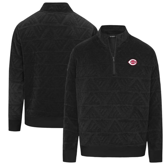 Women's Levelwear Black Cincinnati Reds Camden Insignia 2.0 Quarter-Zip Jacket