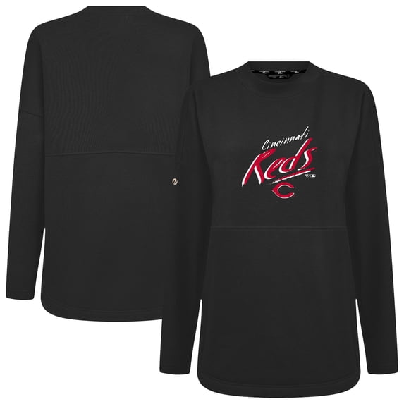 Women's Levelwear Black Cincinnati Reds Oversized Beaudry Sizzle Top