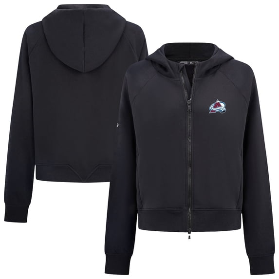 Women's Levelwear Black Colorado Avalanche Judd Raglan Full-Zip Hoodie