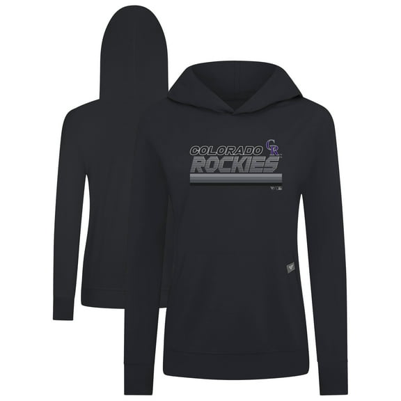Women's Levelwear Black Colorado Rockies Relay Breaker Pullover Hoodie